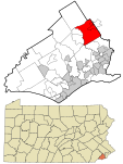 Delaware County Pennsylvania incorporated and unincorporated areas Haverford highlighted